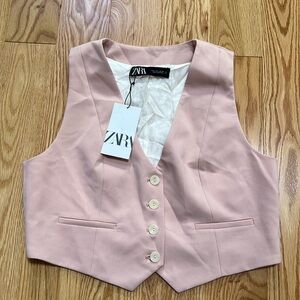 New! Zara women’s large light pink tailored waistcoat.